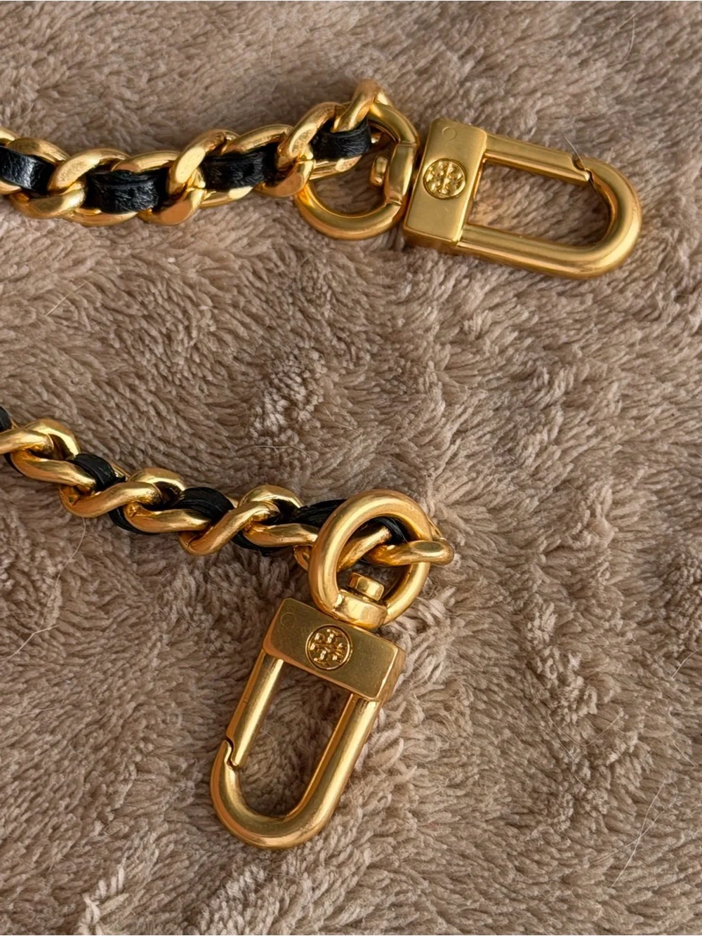Tory Burch Gold and Black chain crossbody strap replacement
